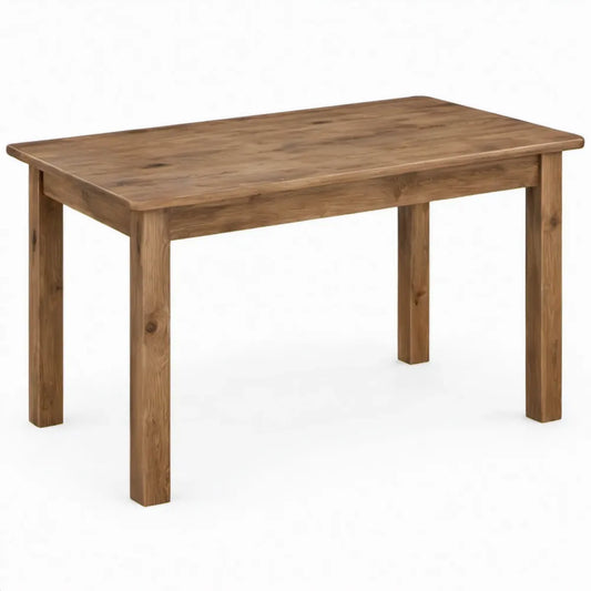 Rechthoekige eettafel van massief grenenhout, bruin, 140 x 80 x 75 cm